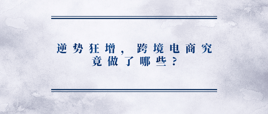 逆勢(shì)狂增，跨境電商究竟做了哪些?