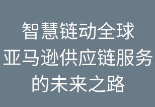 智慧鏈動全球：亞馬遜供應(yīng)鏈服務(wù)的未來之路